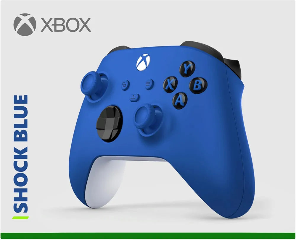 Xbox Wireless Controller Shock Blue with Hybrid D-Pad, Share Button, 3.5mm Audio Jack, USB-C Connectivity for Xbox Series X|S, Xbox One, and PC